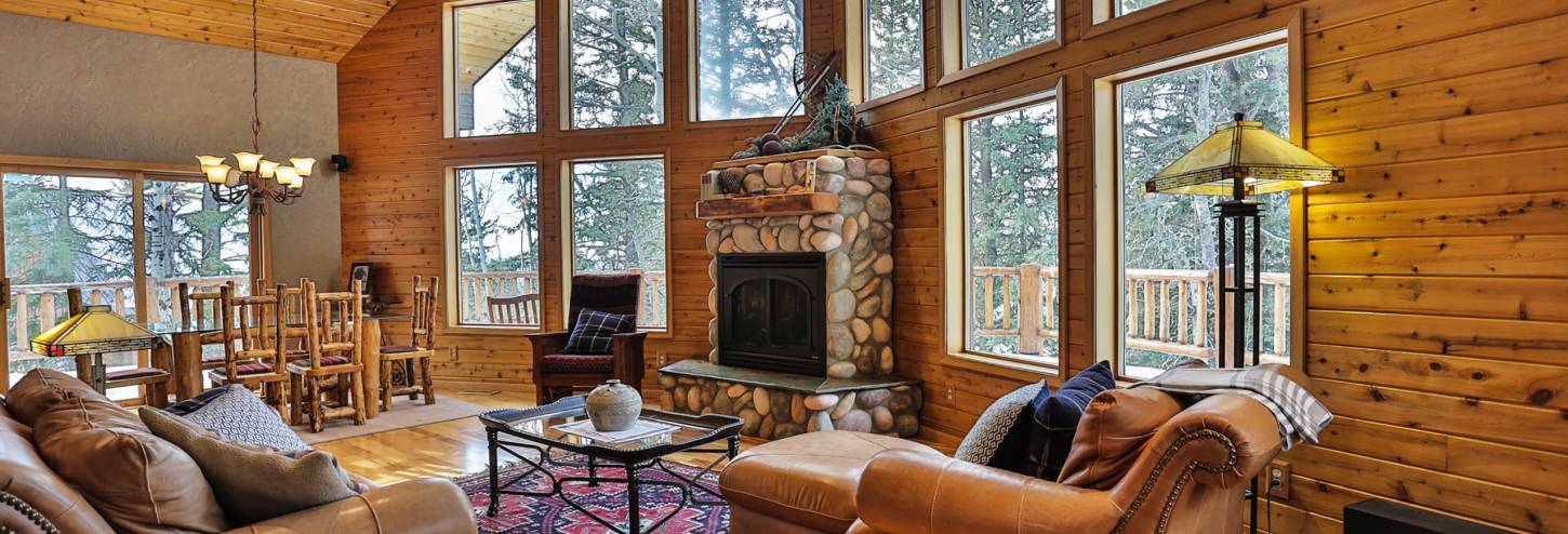 Living Room Interior and Fireplace