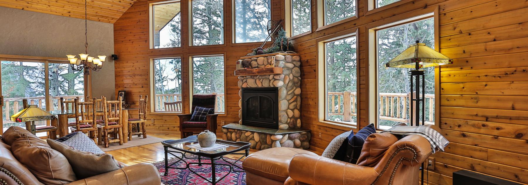 Living Room Interior and Fireplace